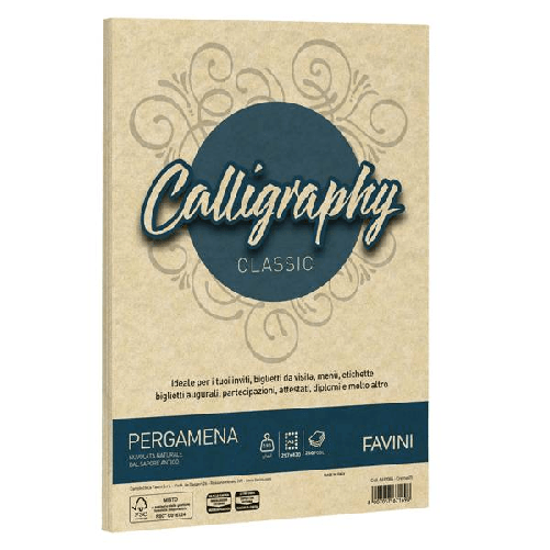 FAVINI Carta Calligraphy Pergamena 190gr A3 250fg crema 05 Favini