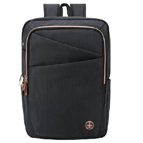 SWISS Zaino porta notebook 15,6\'\' Katy Rose nero c/zip rose gold Swiss