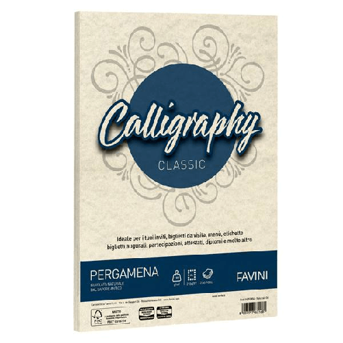 FAVINI Carta Calligraphy Pergamena 190gr A4 250fg naturale 06 Favini