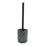 Cleafe-portascopino Arredo Da Bagno Wc Toilette Rigato Marmo Nero Con Scopino Completo 87797 -