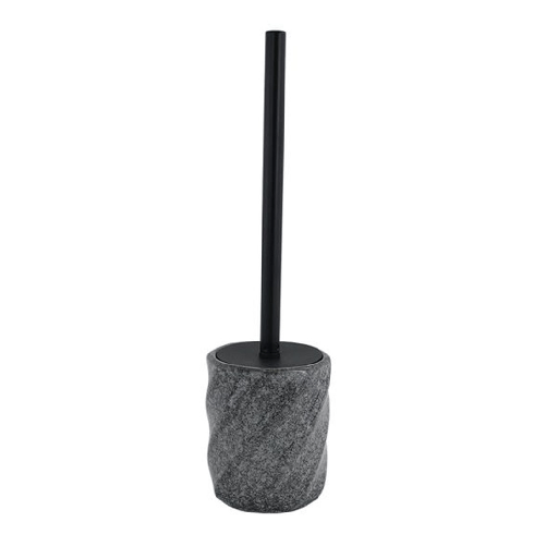 Cleafe-portascopino Arredo Da Bagno Wc Toilette Rigato Marmo Nero Con Scopino Completo 87797 -