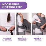 Boppy-ComfyFit-Marsupio-Neonato-e-Bambini-Fascia-Porta-Bebe-Grigio