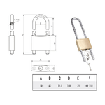 Potent Lucchetto Ottone 50mm Arco Regolabile