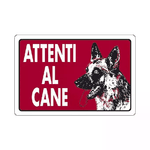 Cartello Attenti Al Cane 30X 20 Alluminio