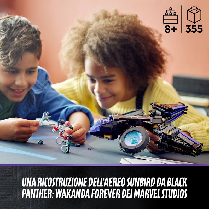 LEGO-Marvel-76211-Sunbird-di-Shuri-Aereo-Giocattolo-di-Black-Panther-Giochi-per-Bambini-con-Supereroi-Idee-Regalo