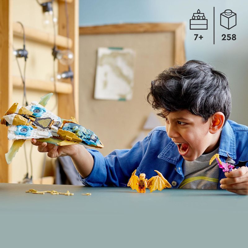 LEGO-Ninjago-71770-Il-Jet-Dragone-d-Oro-di-Zane-Set-Serie-TV-Crystallized-Aereo-Giocattolo-Giochi-per-Bambini-dai-7-Anni