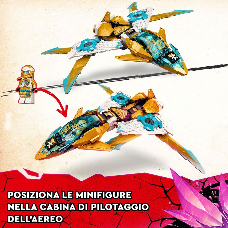 LEGO-Ninjago-71770-Il-Jet-Dragone-d-Oro-di-Zane-Set-Serie-TV-Crystallized-Aereo-Giocattolo-Giochi-per-Bambini-dai-7-Anni