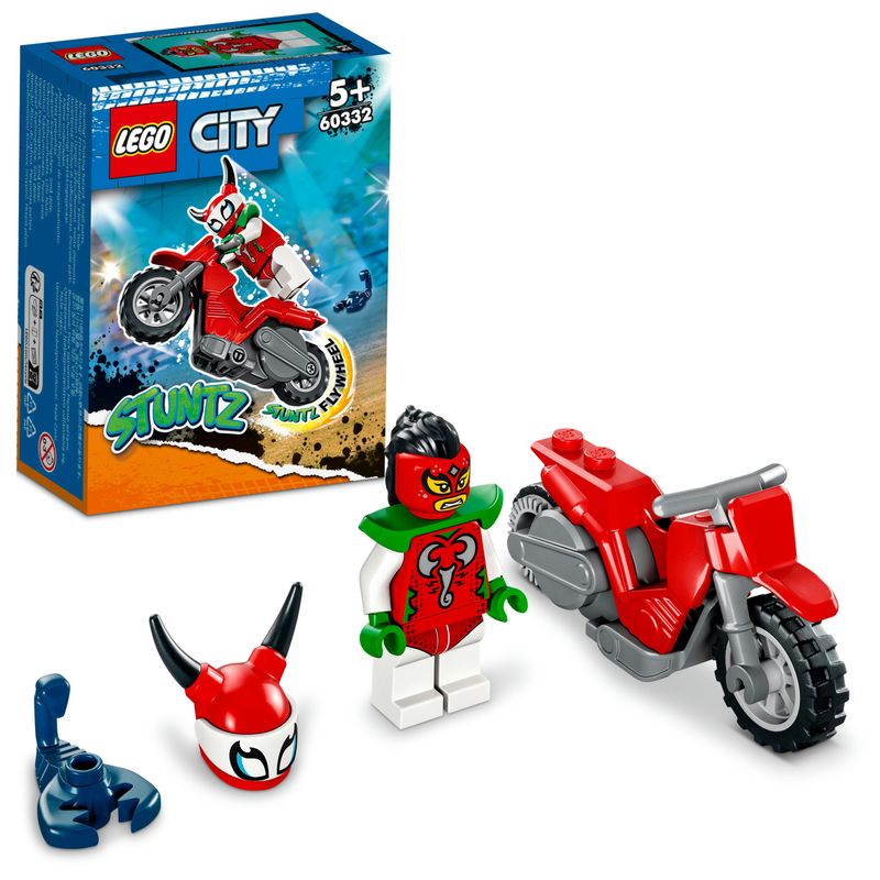 LEGO-City-Stuntz-60332-Stunt-Bike--Scorpione-Spericolato-Moto-Giocattolo-Giochi-per-Bambini-dai-5-Anni-in-su-Idea-Regalo