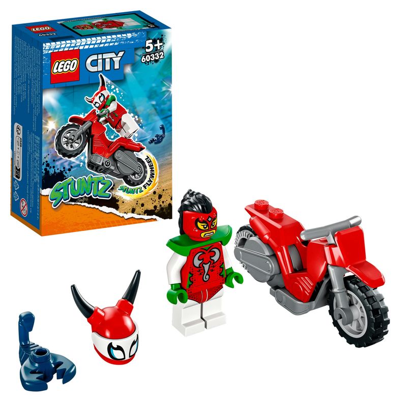 LEGO-City-Stuntz-60332-Stunt-Bike--Scorpione-Spericolato-Moto-Giocattolo-Giochi-per-Bambini-dai-5-Anni-in-su-Idea-Regalo