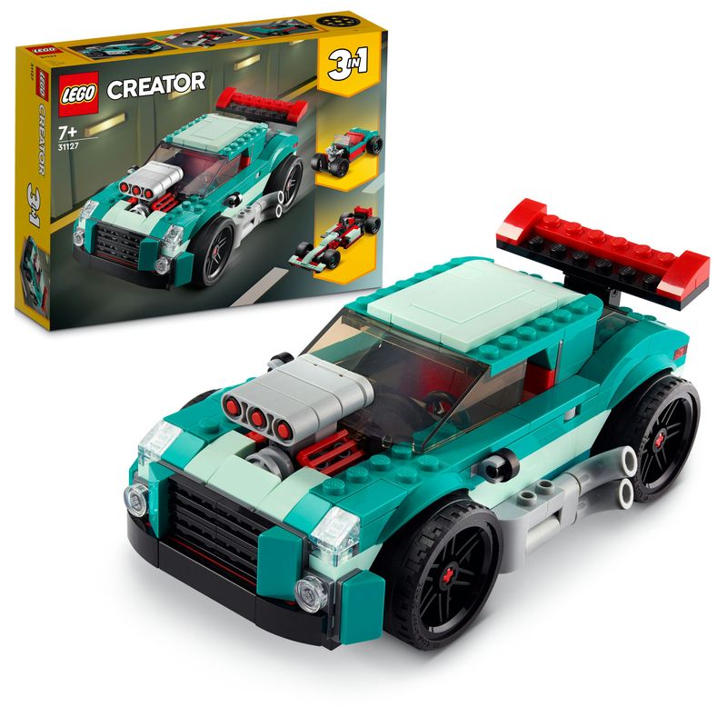LEGO-Creator-31127-3in1-Street-Racer-Macchine-Giocattolo-Auto-da-Corsa-per-Bambini-di-7--Anni-Costruzione-con-Mattoncini