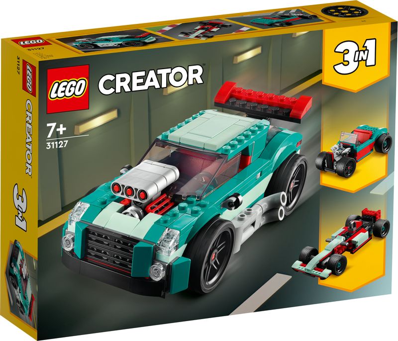 LEGO-Creator-31127-3in1-Street-Racer-Macchine-Giocattolo-Auto-da-Corsa-per-Bambini-di-7--Anni-Costruzione-con-Mattoncini