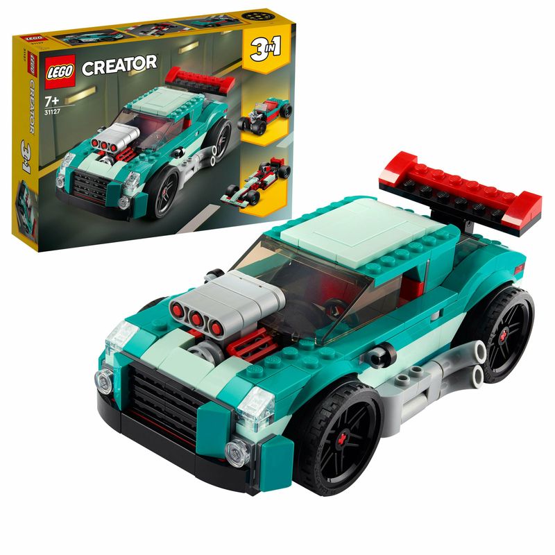 LEGO-Creator-31127-3in1-Street-Racer-Macchine-Giocattolo-Auto-da-Corsa-per-Bambini-di-7--Anni-Costruzione-con-Mattoncini