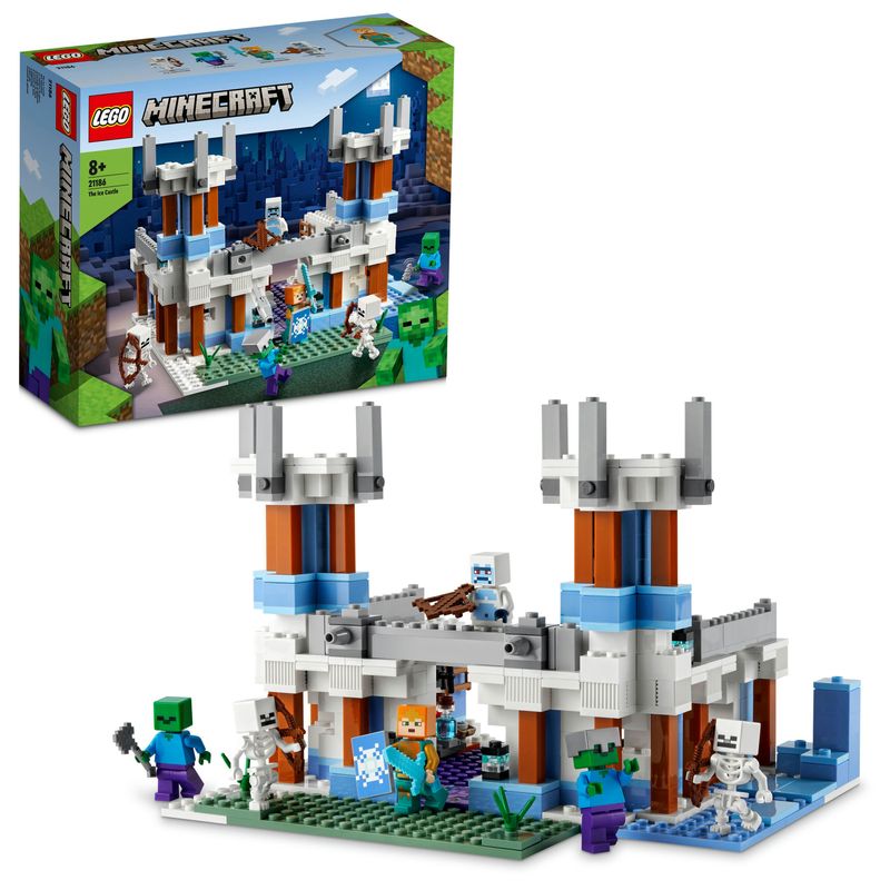 LEGO-Minecraft-21186-Il-Castello-di-Ghiaccio-Giocattoli-Creativi-da-Costruire-Spada-di-Diamanti-Giochi-per-Bambini