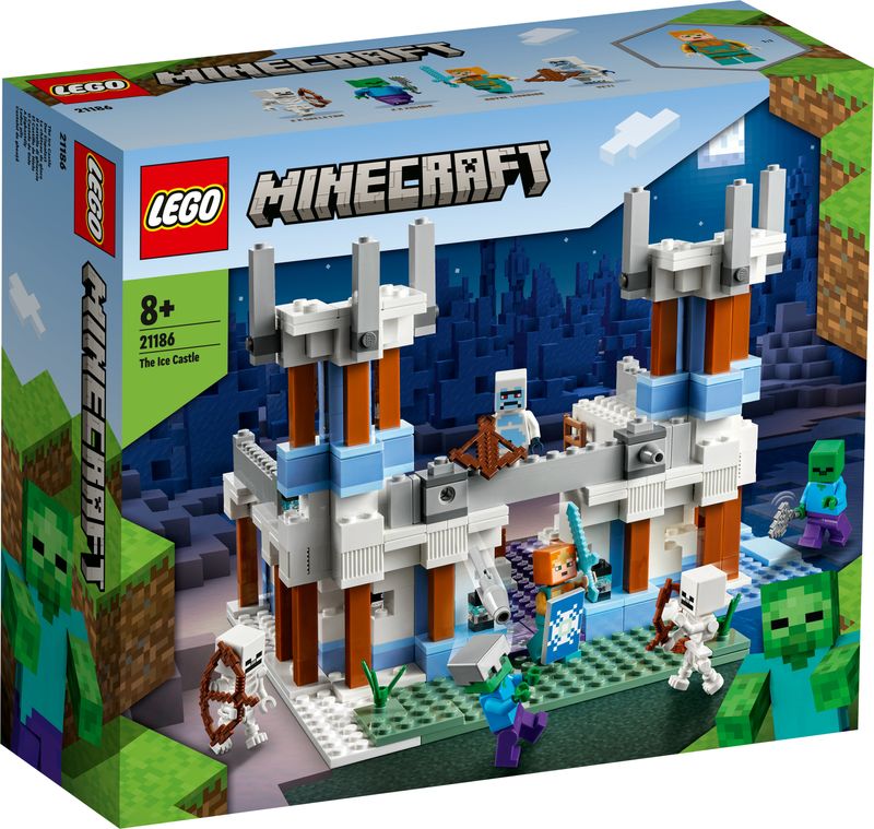 LEGO-Minecraft-21186-Il-Castello-di-Ghiaccio-Giocattoli-Creativi-da-Costruire-Spada-di-Diamanti-Giochi-per-Bambini