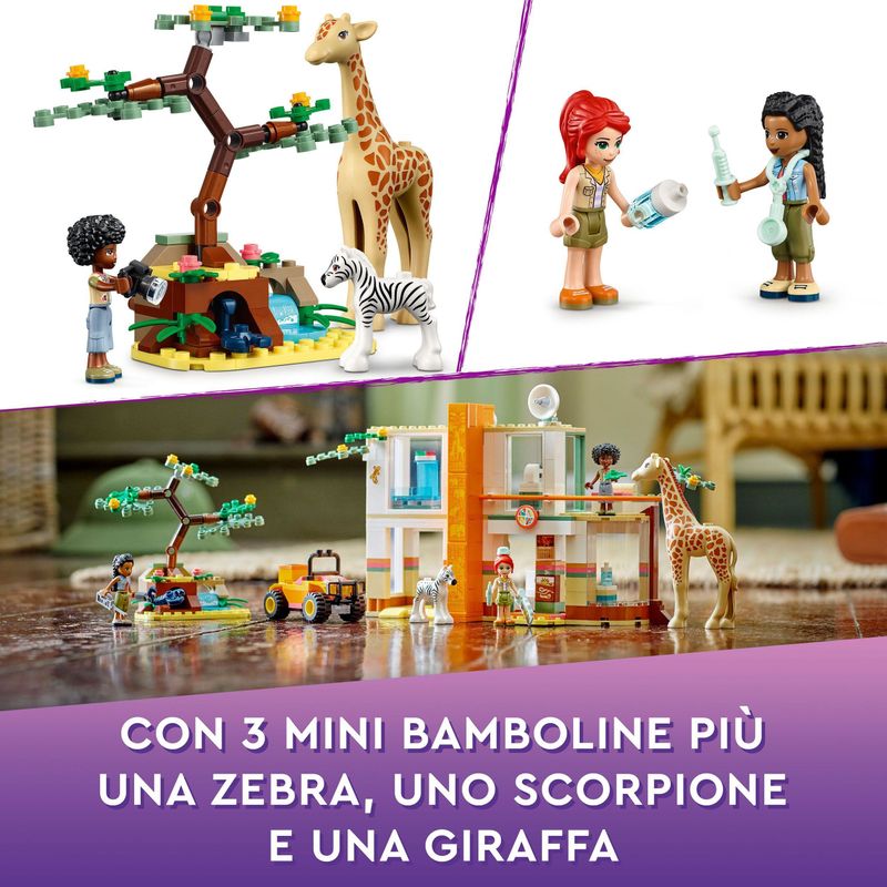 LEGO-Friends-41717-Il-Soccorso-degli-Animali-di-Mia-con-Figure-di-Zebra-e-Giraffa-Giocattolo-Giochi-per-Bambini-dai-7-Anni