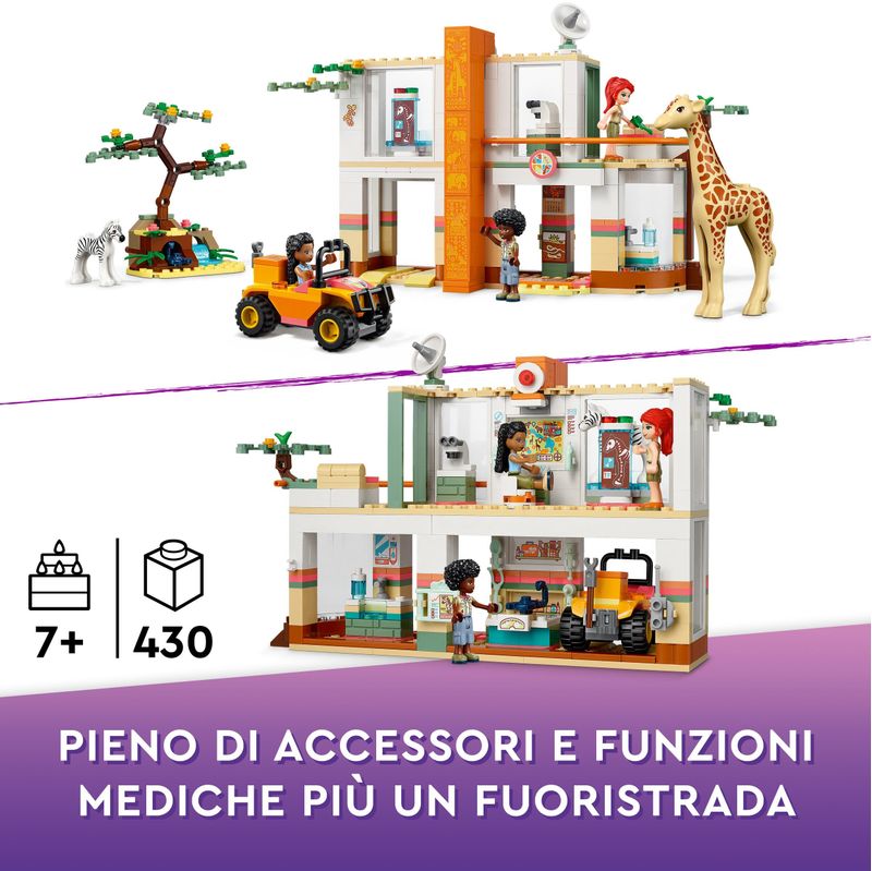 LEGO-Friends-41717-Il-Soccorso-degli-Animali-di-Mia-con-Figure-di-Zebra-e-Giraffa-Giocattolo-Giochi-per-Bambini-dai-7-Anni