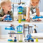 LEGO-DUPLO-10959-Stazione-Di-Polizia-ed-Elicottero-Set-per-Bambini-di-2--Anni-Macchina-Giocattolo-con-Luci-e-Sirene