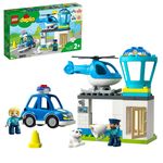 LEGO-DUPLO-10959-Stazione-Di-Polizia-ed-Elicottero-Set-per-Bambini-di-2--Anni-Macchina-Giocattolo-con-Luci-e-Sirene