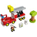 LEGO DUPLO Town Autopompa, Camion Giocattolo con Luci e Sirena, Figure Pompiere e Gatto, Giochi Educativi per Bambini