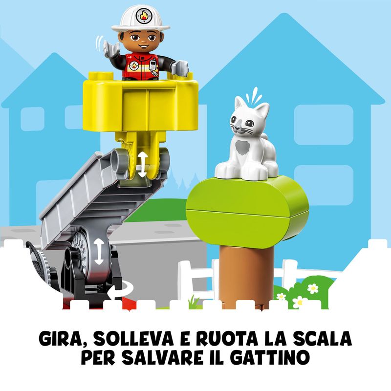 LEGO-DUPLO-Town-Autopompa-Camion-Giocattolo-con-Luci-e-Sirena-Figure-Pompiere-e-Gatto-Giochi-Educativi-per-Bambini-10969