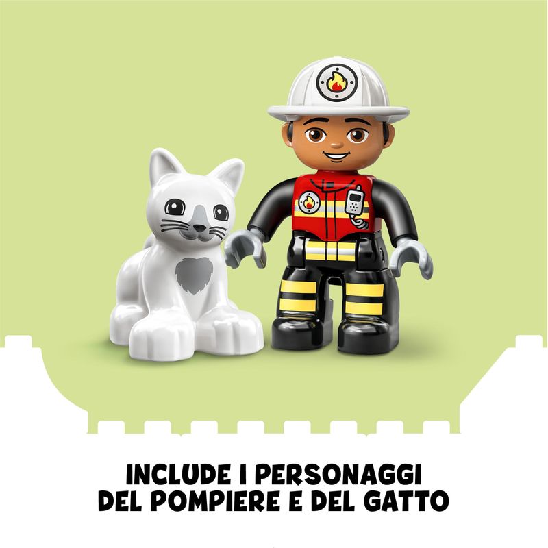 LEGO-DUPLO-Town-Autopompa-Camion-Giocattolo-con-Luci-e-Sirena-Figure-Pompiere-e-Gatto-Giochi-Educativi-per-Bambini-10969