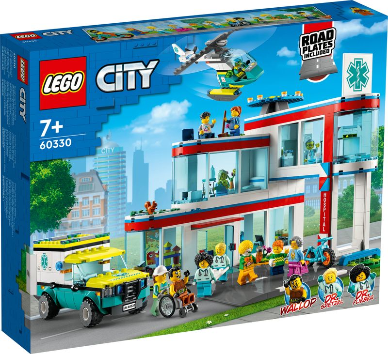 LEGO-City-Ospedale-Set-con-ambulanza-Giocattolo-ed-Elicottero-di-Soccorso