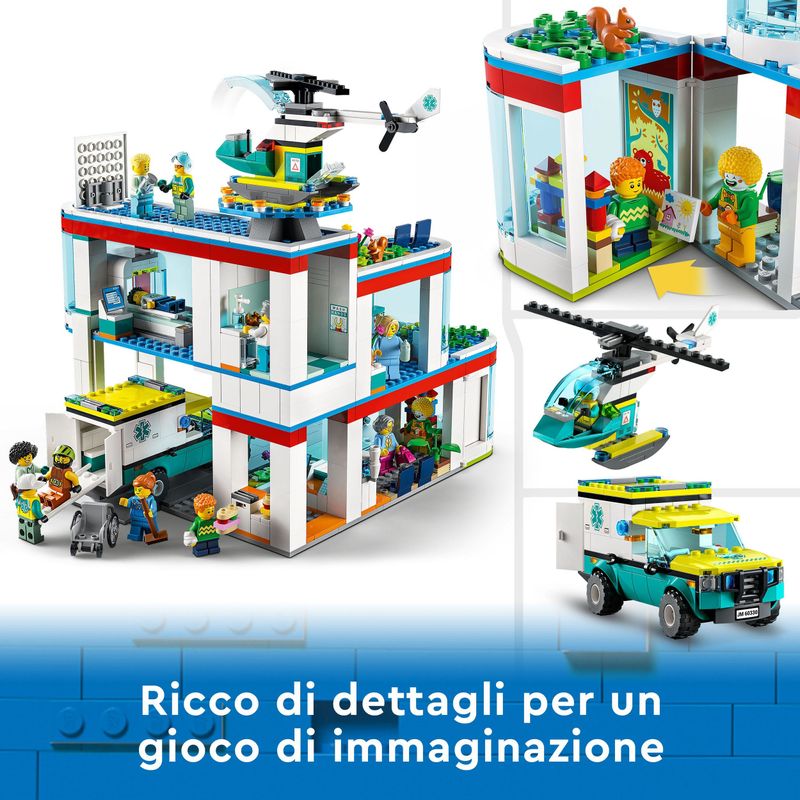 LEGO-City-Ospedale-Set-con-ambulanza-Giocattolo-ed-Elicottero-di-Soccorso