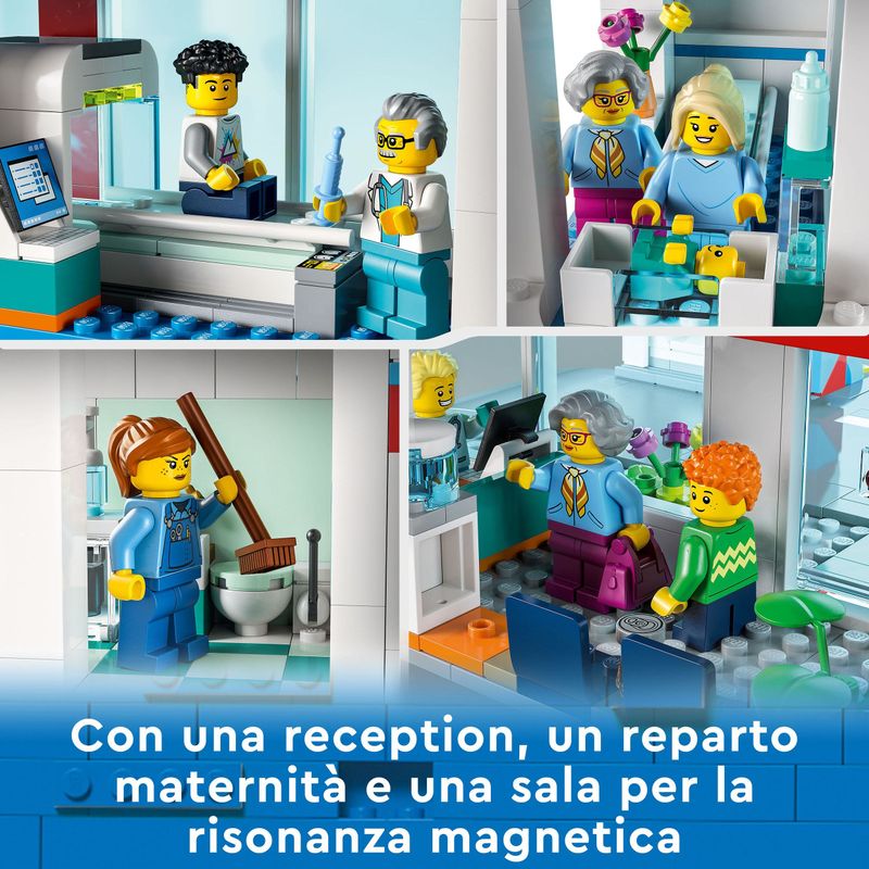 LEGO-City-Ospedale-Set-con-ambulanza-Giocattolo-ed-Elicottero-di-Soccorso