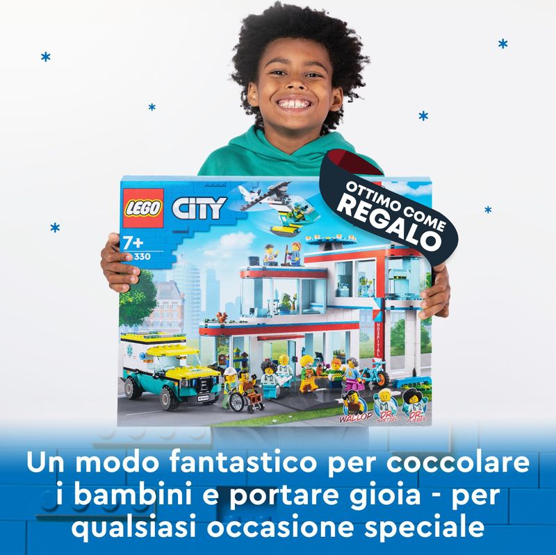 LEGO-City-Ospedale-Set-con-ambulanza-Giocattolo-ed-Elicottero-di-Soccorso