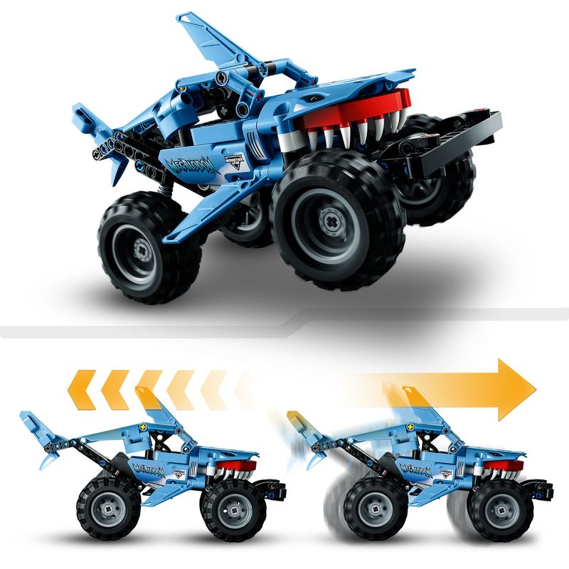 LEGO-Technic-42134-Monster-Jam-Megalodon-da-Camion-a-Macchina-Giocattolo-Low-Racer-Lusca-per-Bambini-di-7--Anni