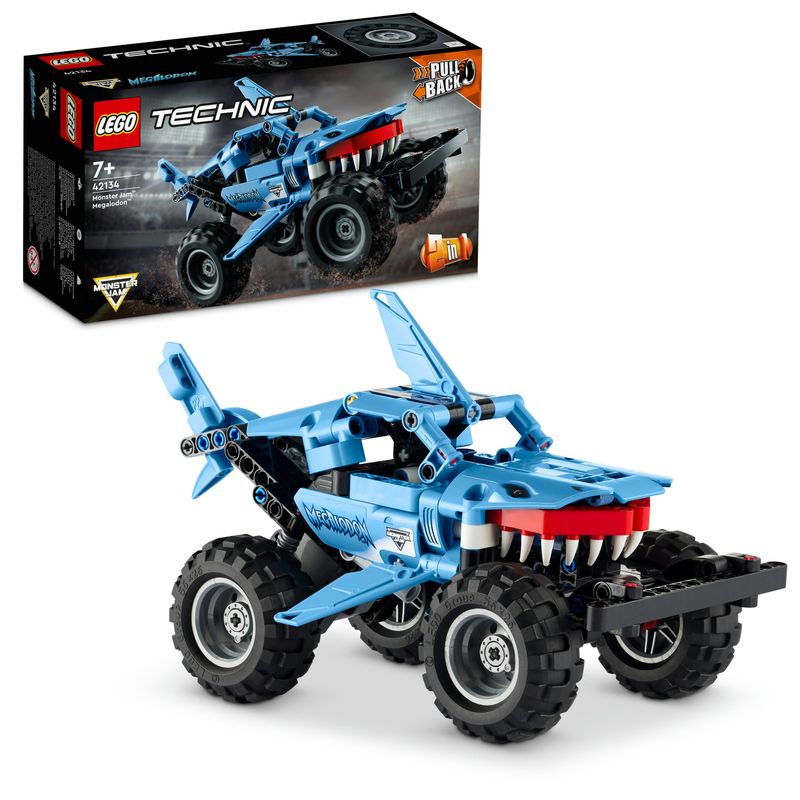 LEGO-Technic-42134-Monster-Jam-Megalodon-da-Camion-a-Macchina-Giocattolo-Low-Racer-Lusca-per-Bambini-di-7--Anni