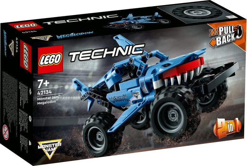 LEGO-Technic-42134-Monster-Jam-Megalodon-da-Camion-a-Macchina-Giocattolo-Low-Racer-Lusca-per-Bambini-di-7--Anni