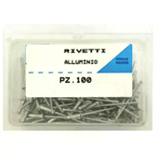 Rivetti In Alluminio Confezione 100 Pezzi - Misura - 3,0 X 7