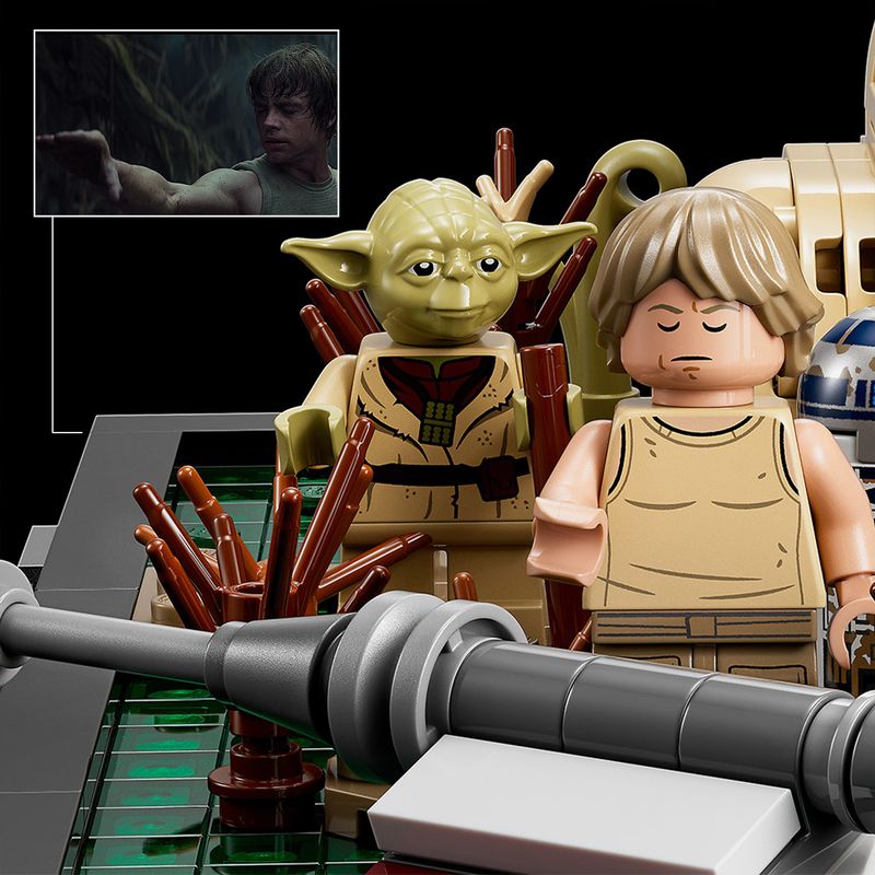 LEGO-Star-Wars-75330-Diorama-Addestramento-Jedi-su-Dagobah-Set-Guerre-Stellari-per-Adulti-Minifigure-Yoda-e-Luke-Skywalker