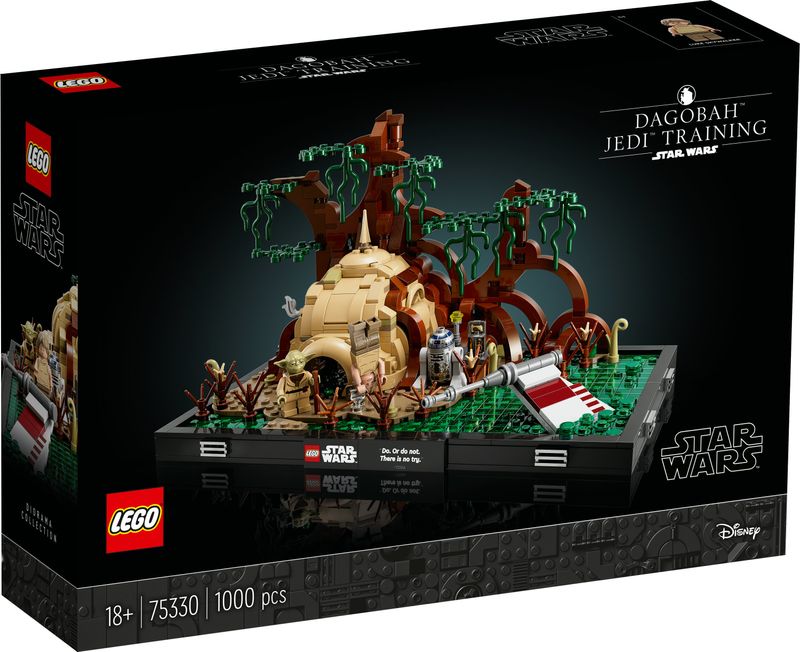 LEGO-Star-Wars-75330-Diorama-Addestramento-Jedi-su-Dagobah-Set-Guerre-Stellari-per-Adulti-Minifigure-Yoda-e-Luke-Skywalker