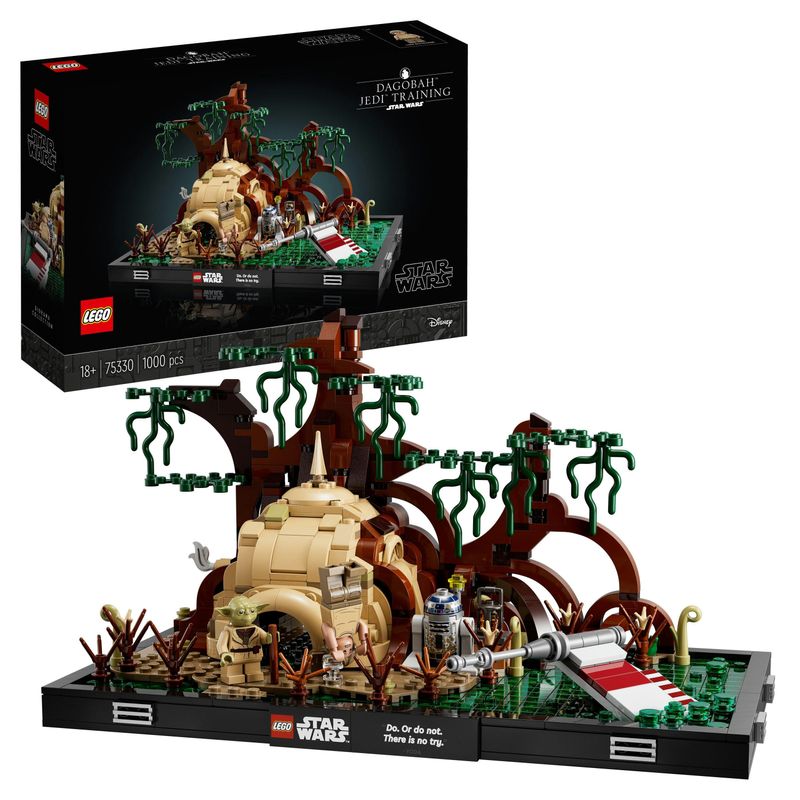 LEGO-Star-Wars-75330-Diorama-Addestramento-Jedi-su-Dagobah-Set-Guerre-Stellari-per-Adulti-Minifigure-Yoda-e-Luke-Skywalker