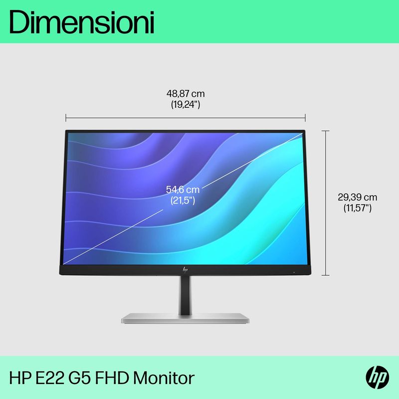 HP-E-Series-E22-G5-546-cm--21.5---1920-x-1080-Pixel-Full-HD-LED-Nero-Argento