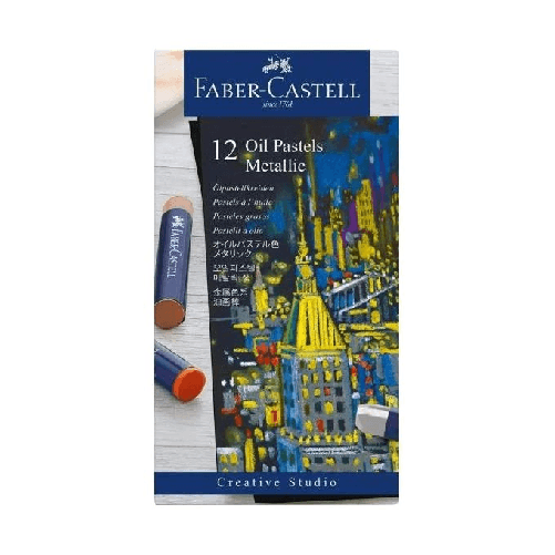 Faber-Castell-Confezione-12-Oil-Pastels-Colori-Metallici-Assortiti