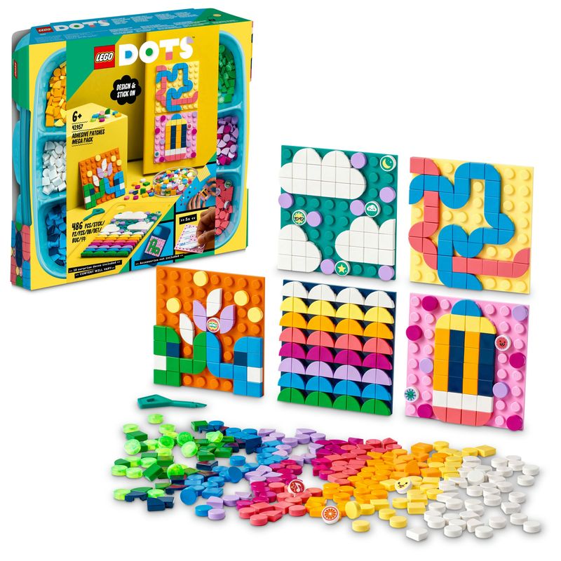 LEGO-DOTS-41957-Mega-Pack-Patch-Adesivi-Set-5-in-1-Fai-da-Te-Toppe-Adesive-Regalo-Creativo-Giochi-per-Bambini-dai-6-Anni
