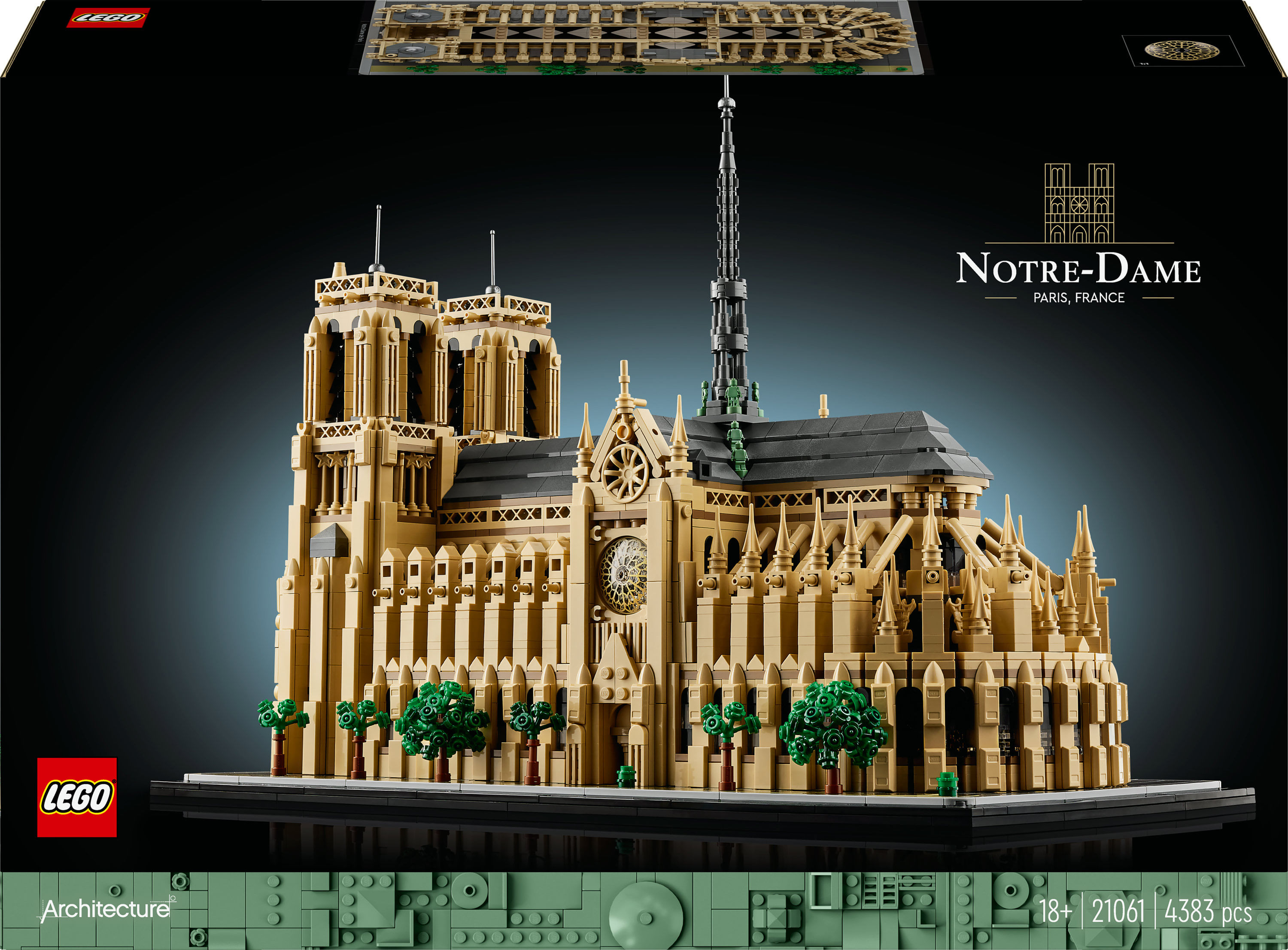 LEGO Architecture Notre-Dame de Paris, Kit Modellismo per Adulti da Costruire, Modellino di Monumento da Collezione