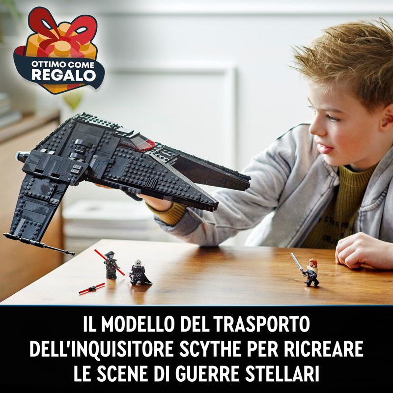 LEGO-Star-Wars-75336-Trasporto-dell-Inquisitore-Scythe-Astronave-Giocattolo-con-Minifigure-di-Ben-Kenobi-con-Spada-Laser