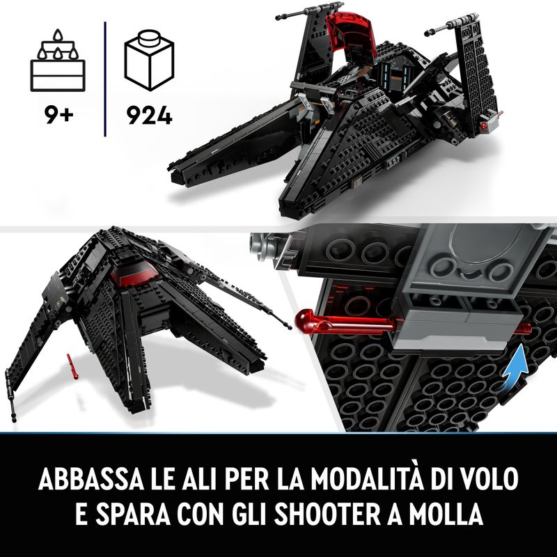 LEGO-Star-Wars-75336-Trasporto-dell-Inquisitore-Scythe-Astronave-Giocattolo-con-Minifigure-di-Ben-Kenobi-con-Spada-Laser