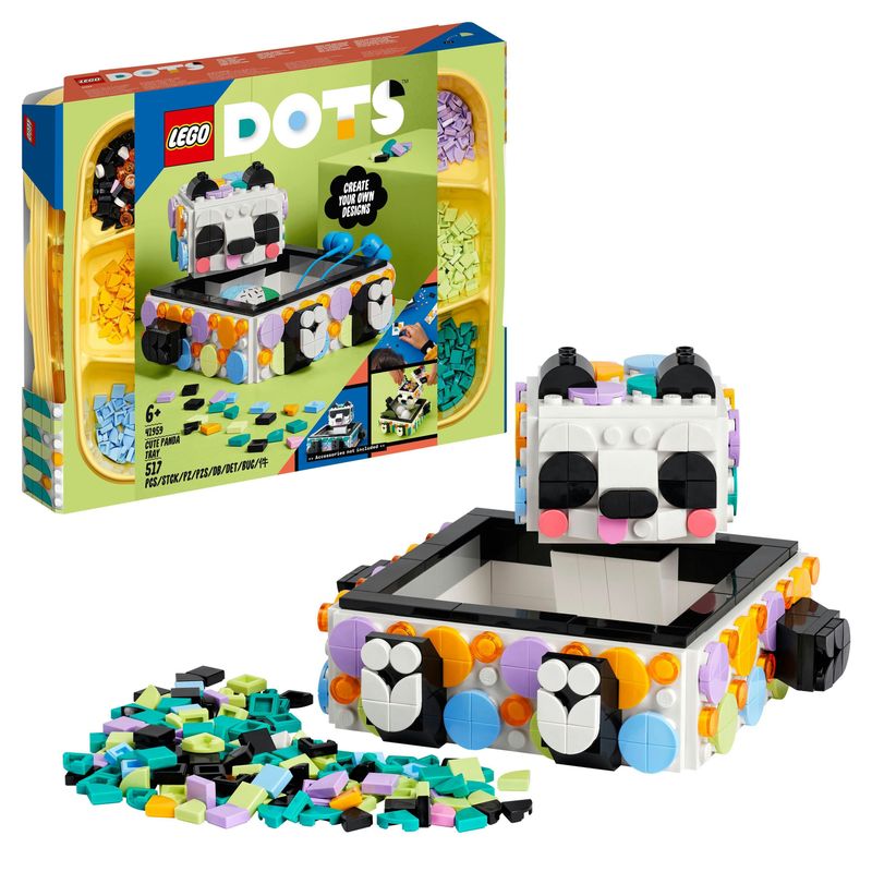 LEGO-DOTS-41959-Il-Simpatico-Panda-portaoggetti-Set-Scatola-Fai-da-Te-Regalo-Creativo-Giochi-per-Bambini-dai-6-Anni