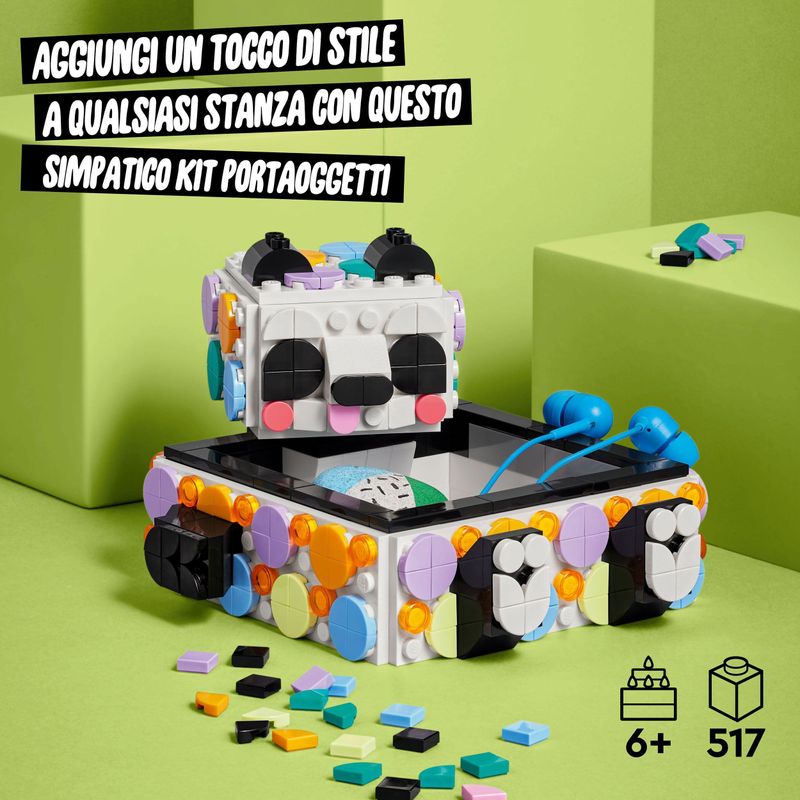 LEGO-DOTS-41959-Il-Simpatico-Panda-portaoggetti-Set-Scatola-Fai-da-Te-Regalo-Creativo-Giochi-per-Bambini-dai-6-Anni