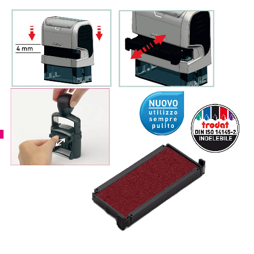 TRODAT Blister da 3 tamponi 6/4915 rosso Trodat