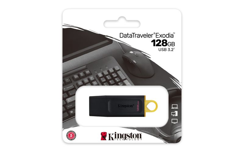 Kingston-DataTraveler-Exodia-DTX-128GB-Flash-Drive-USB-3.2-Gen-1-con-Cappuccio-Protettivo-e-Anello-Portachiavi-in-Colori-Multipli