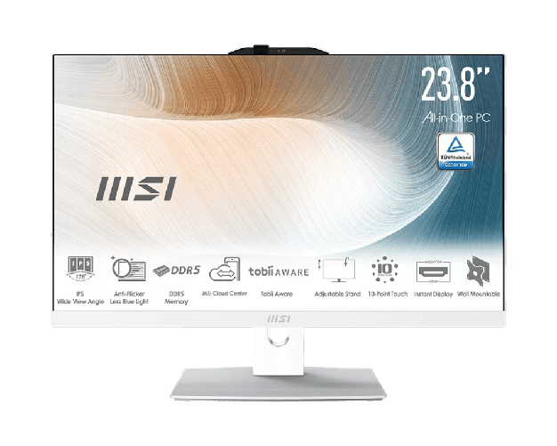 Msi Pc Aio 238 Touch White Ultra 5 120U 16Gb 512Gb Ssd Win 11 Pro