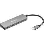 Sandberg 136-41 hub di interfaccia USB 3.2 Gen 1 (3.1 Gen 1) Type-C 10000 Mbit/s Grigio