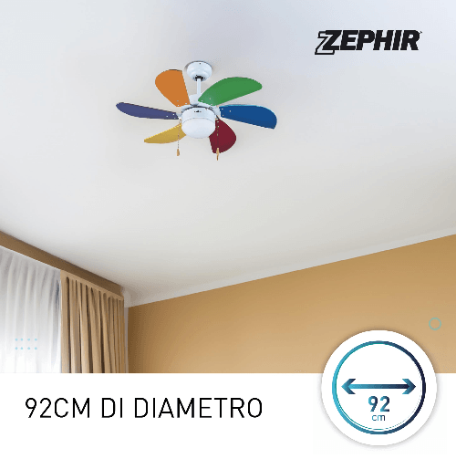 Ventilatore-da-Soffitto-Zephir-Multicolore-con-Luce-e-6-Pale