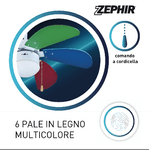 Ventilatore-da-Soffitto-Zephir-Multicolore-con-Luce-e-6-Pale